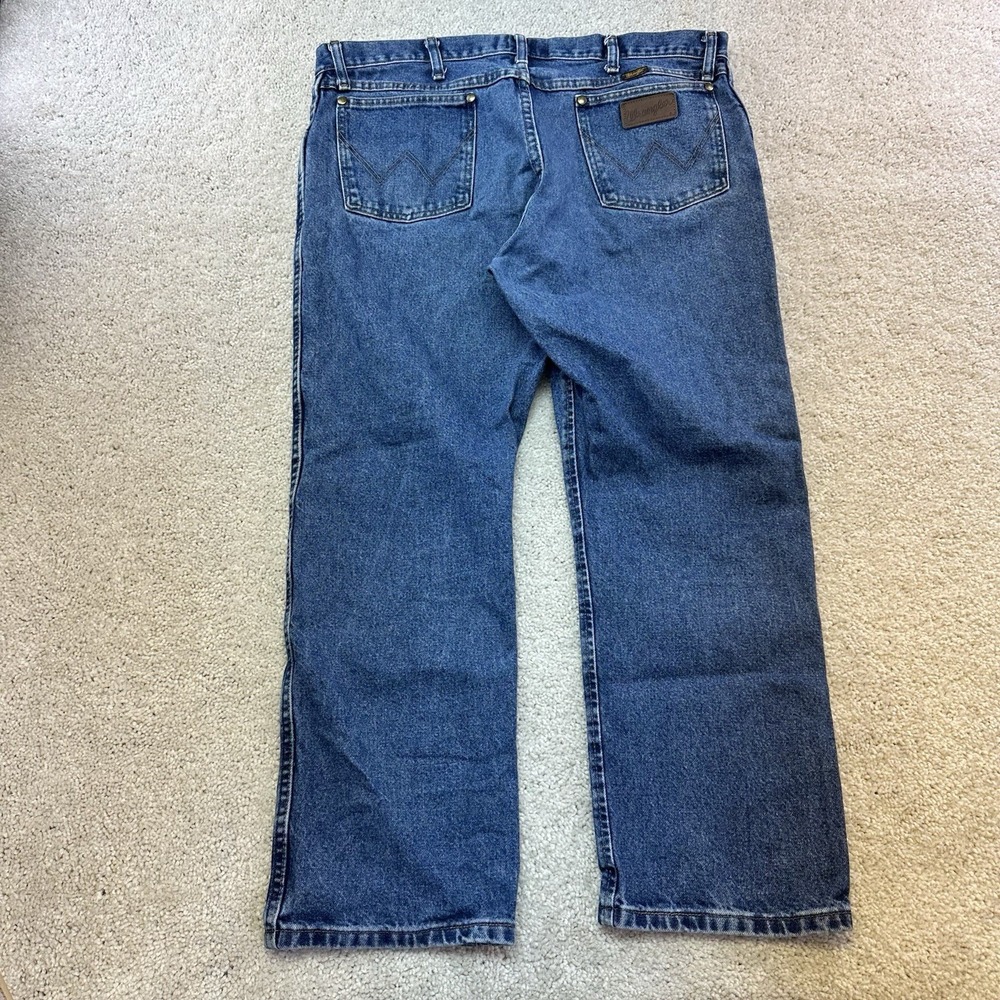 Wrangler Denim jeans men 38x30 47 MWZ Regular Fit 100%cotton Distressed Cowboy